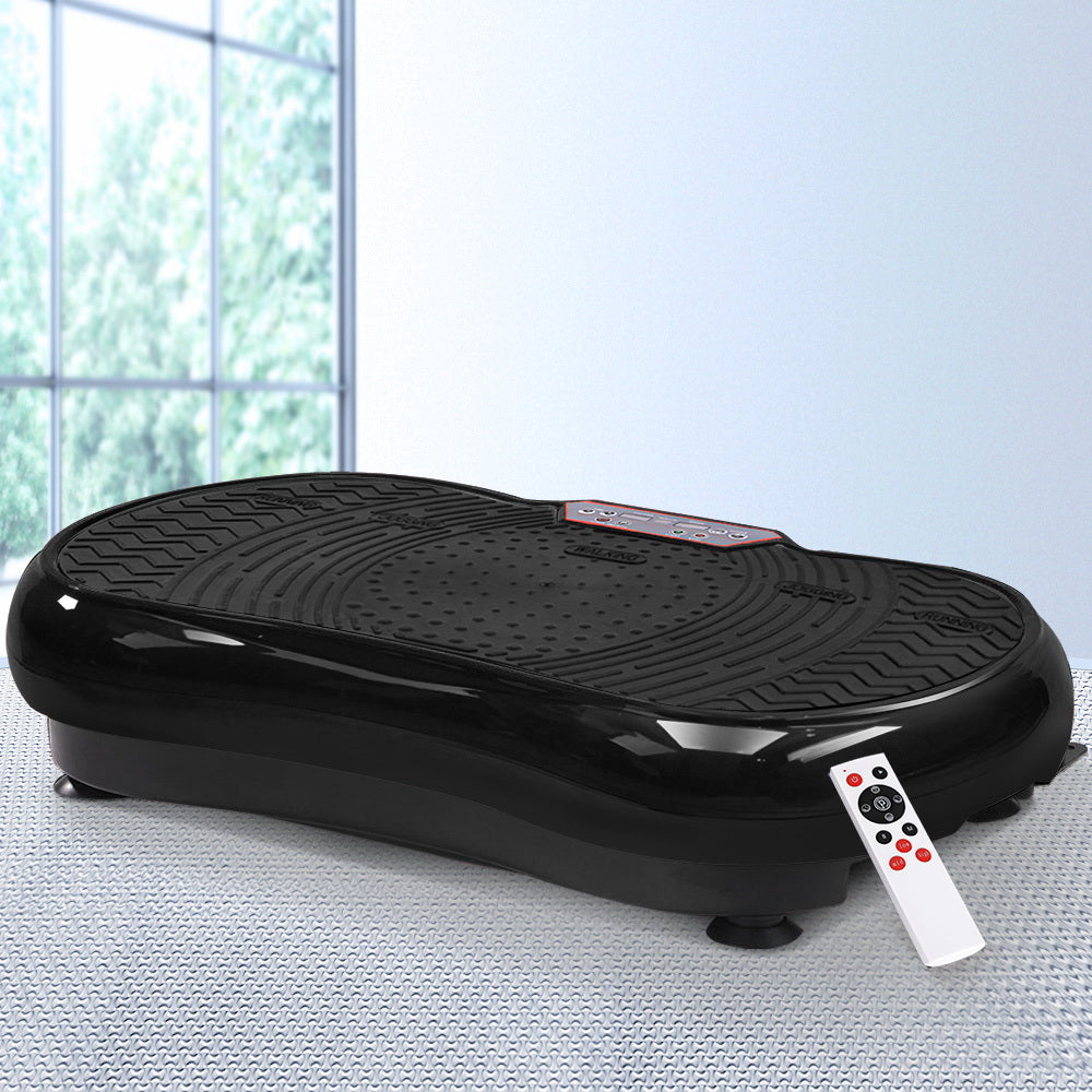 Black Everfit vibration machine platform with resistance rope for home fitness, exercise, and vibration workouts.