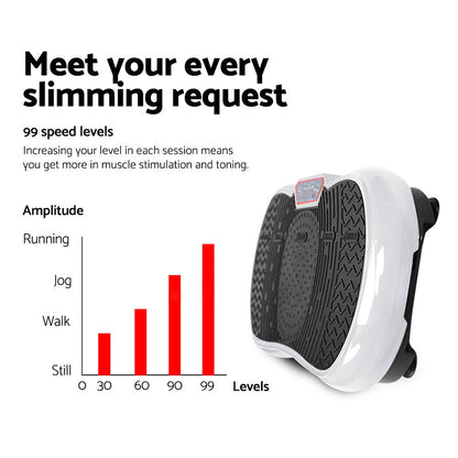 White Everfit vibration machine platform with resistance rope for home fitness and vibration exercise by Hlpmedical.