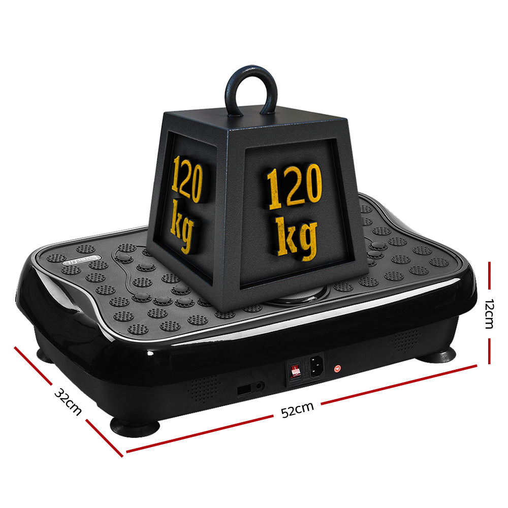 Black Everfit vibration exercise machine with resistance rope, designed for home gym workouts, by Hlpmedical.