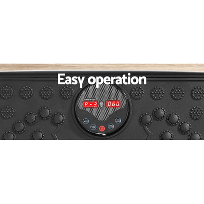 Everfit vibration machine platform with resistance rope in black for home gym exercise and fitness routines