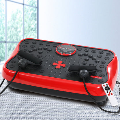 Everfit vibration machine platform with resistance rope, red color, for home gym exercise and fitness workouts.