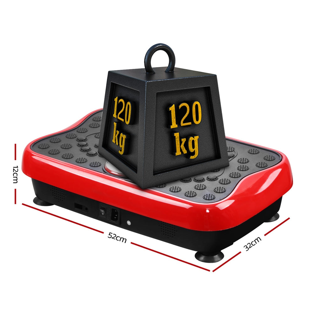 Red Everfit vibration machine platform with resistance rope, ideal for home gym exercises, by Hlpmedical.