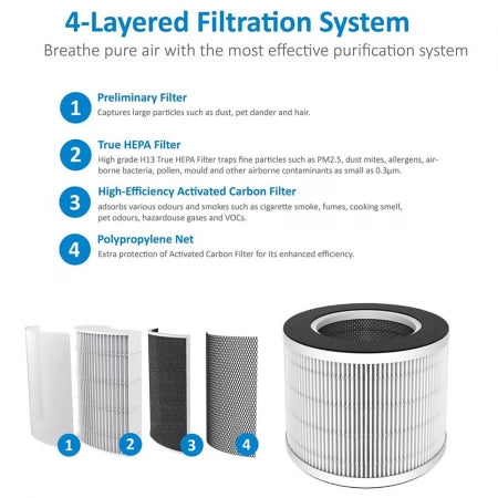 10x Lenoxx AP67 Air Purifier Replacement Filters - 24m² Room (APF67)