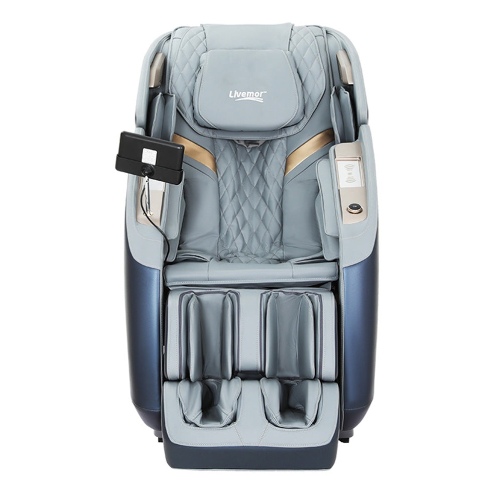 Hlpmedical Livemor 4D massage chair recliner with SL track design, zero gravity, heated feature, and AI body scan for full-body relaxation.