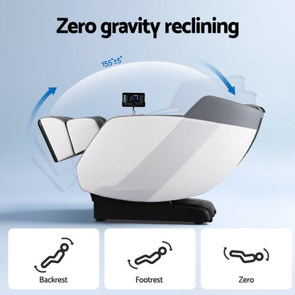 Hlpmedical Livemor massage chair in white with electric recliner and double core mechanism, designed for relaxation and comfort.