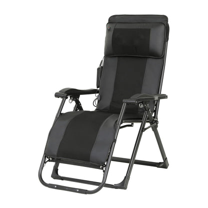 Hlpmedical Livemor electric massage chair recliner in black with padded armrests and built-in massage rollers for home relaxation.