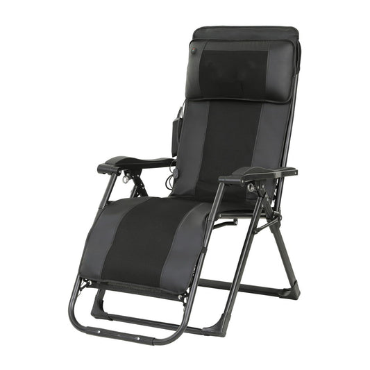 Hlpmedical Livemor electric massage chair recliner in black with padded armrests and built-in massage rollers for home relaxation.
