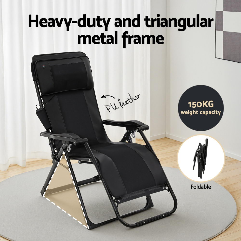 Hlpmedical Livemor electric massage chair recliner with black upholstery, designed for home relaxation and full-body massage.