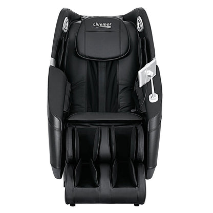 Hlpmedical Livemor Massage Chair Flynn electric recliner with 3D massager, black upholstery, ergonomic design for home relaxation.