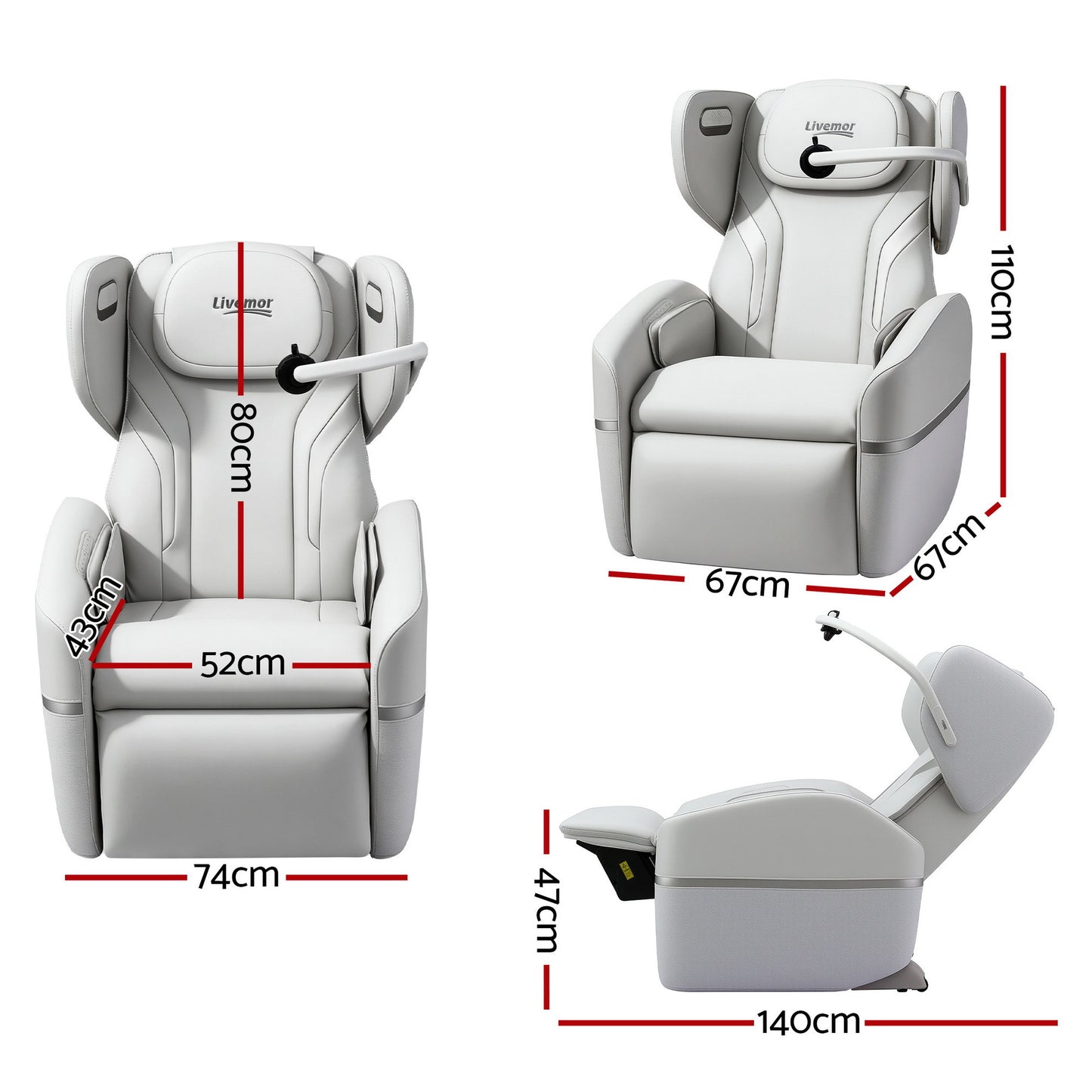 Livemor Massage Chair Electric Vibration Recliner Chair ZENO