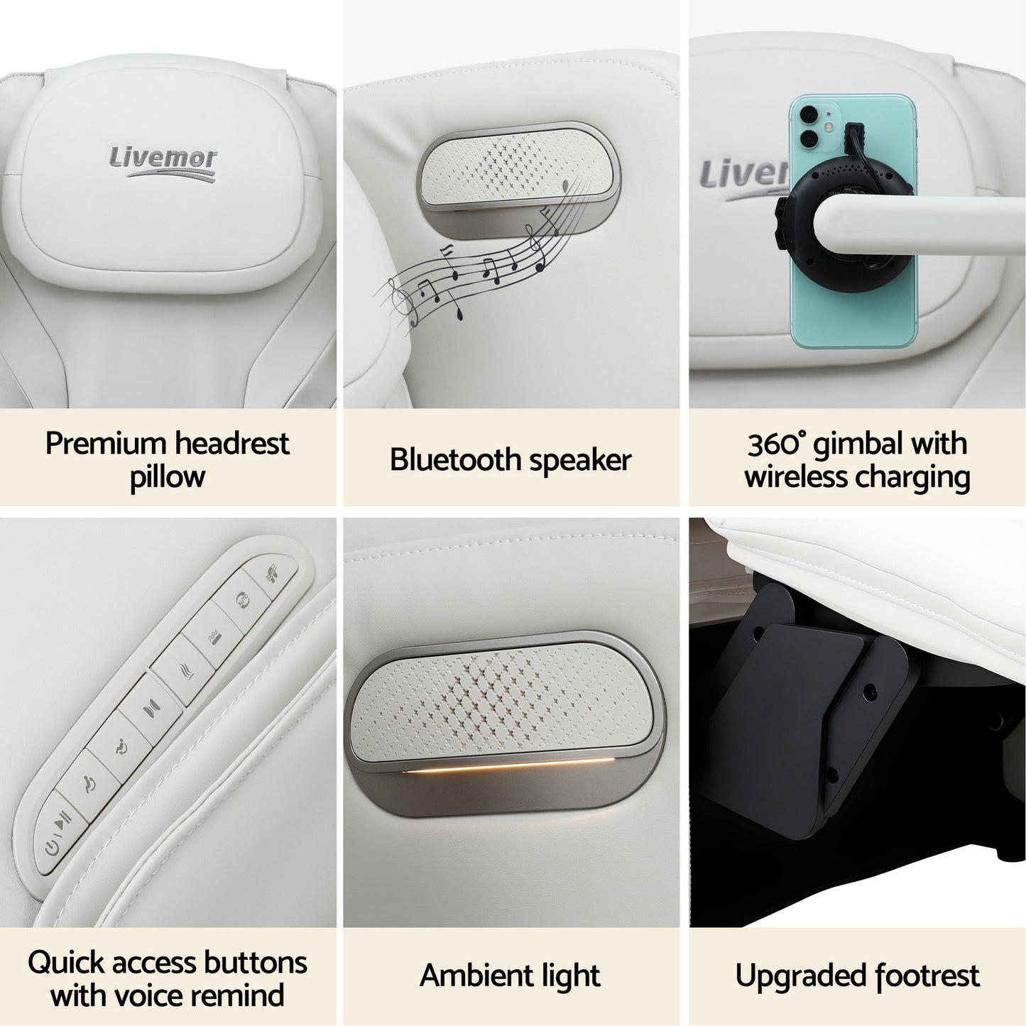 Livemor Massage Chair Electric Vibration Recliner Chair ZENO