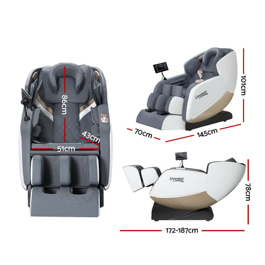 Hlpmedical Livemor Beryl electric massage chair recliner with padded upholstery and ergonomic design for home relaxation.