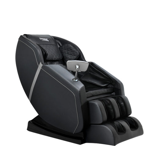 Hlpmedical Livemor electric massage chair recliner with gray upholstery and armrests, designed for relaxation and comfort.