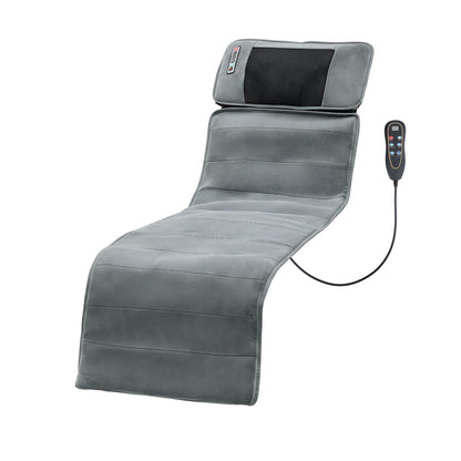 Gray Livemor massage mat with 10 vibrating nodes and heat function, designed for relaxing massage and muscle relief.