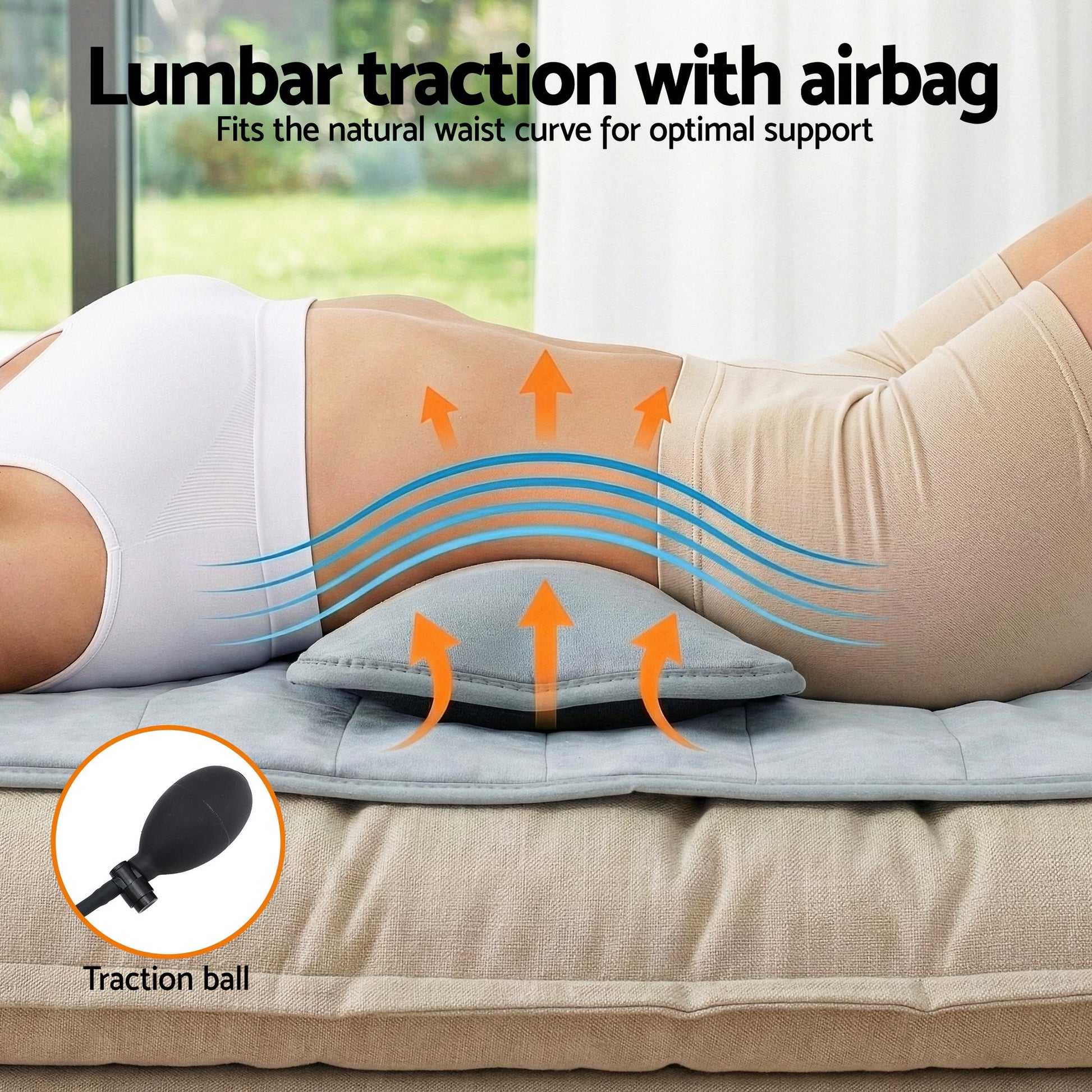 Gray Livemor massage mat with 10 nodes, vibration, and heating features for relaxation and muscle relief.