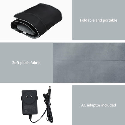 Gray Livemor massage mat with 10 nodes, vibration, and heating features for relaxation and muscle relief.