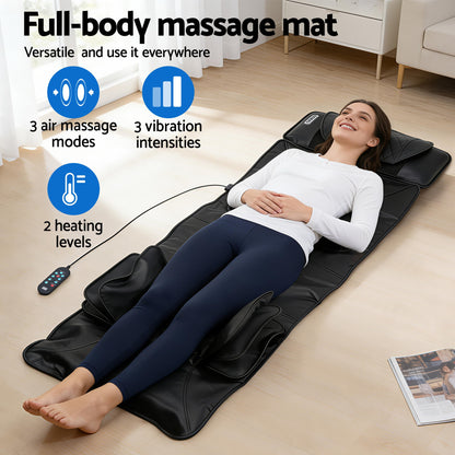 Hlpmedical Livemor heated massage mat with kneading neck and lumbar airbags for relaxation and muscle relief.