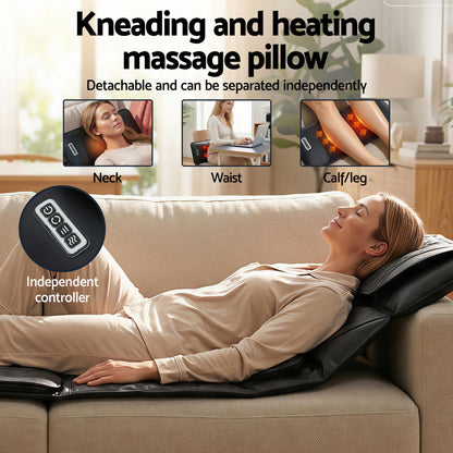 Hlpmedical Livemor heated massage mat with kneading neck and lumbar airbags for relaxing massage and muscle relief.