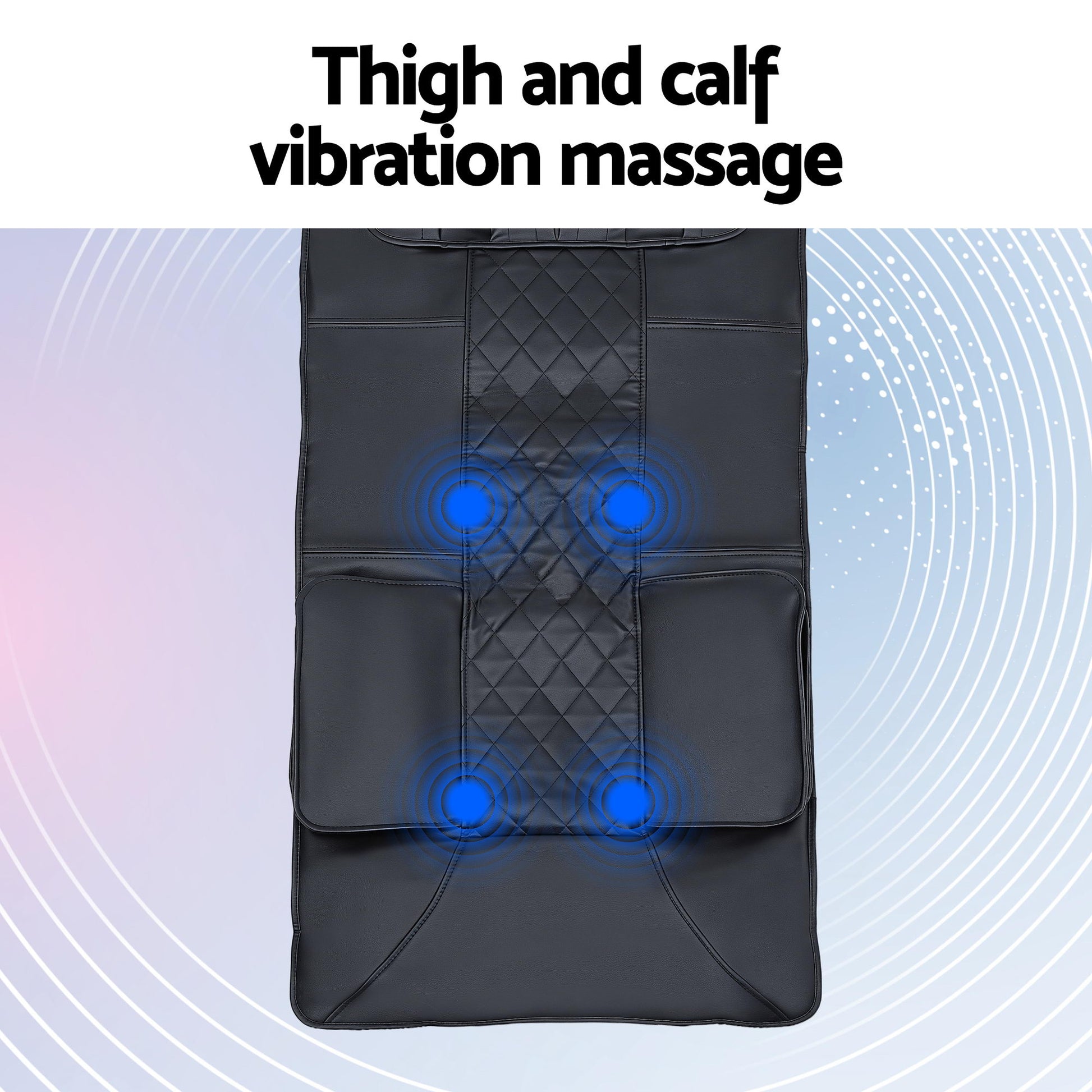 Hlpmedical Livemor heated massage mat with kneading neck, lumbar airbags, and stretch features for relaxation and pain relief.