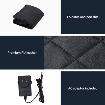 Black Livemor heated massage mat with kneading neck and lumbar airbags for relaxation, from Hlpmedical.