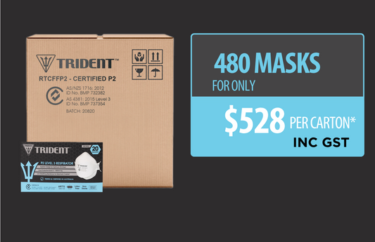 24 Boxes - Trident P2 Respirator Individually Packed - Regular Size