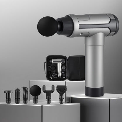 Everfit massage gun with 6 heads, 30 speed settings, black vibration muscle massager from Hlpmedical.