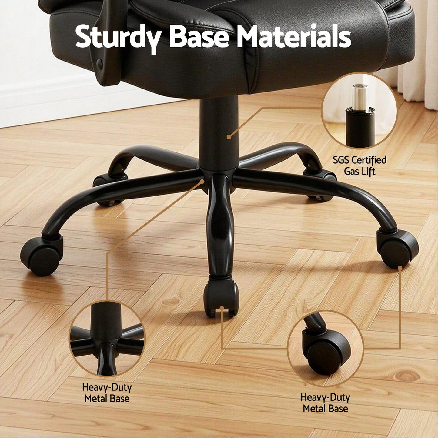 Black Artiss Massage Office Chair by Hlpmedical with ergonomic design, padded armrests, and plush PU leather upholstery.
