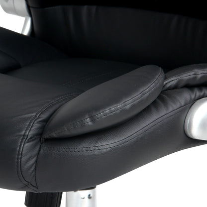 Black Artiss 8 Point Massage Office Chair with PU leather, ergonomic design, featuring adjustable headrest and armrests.