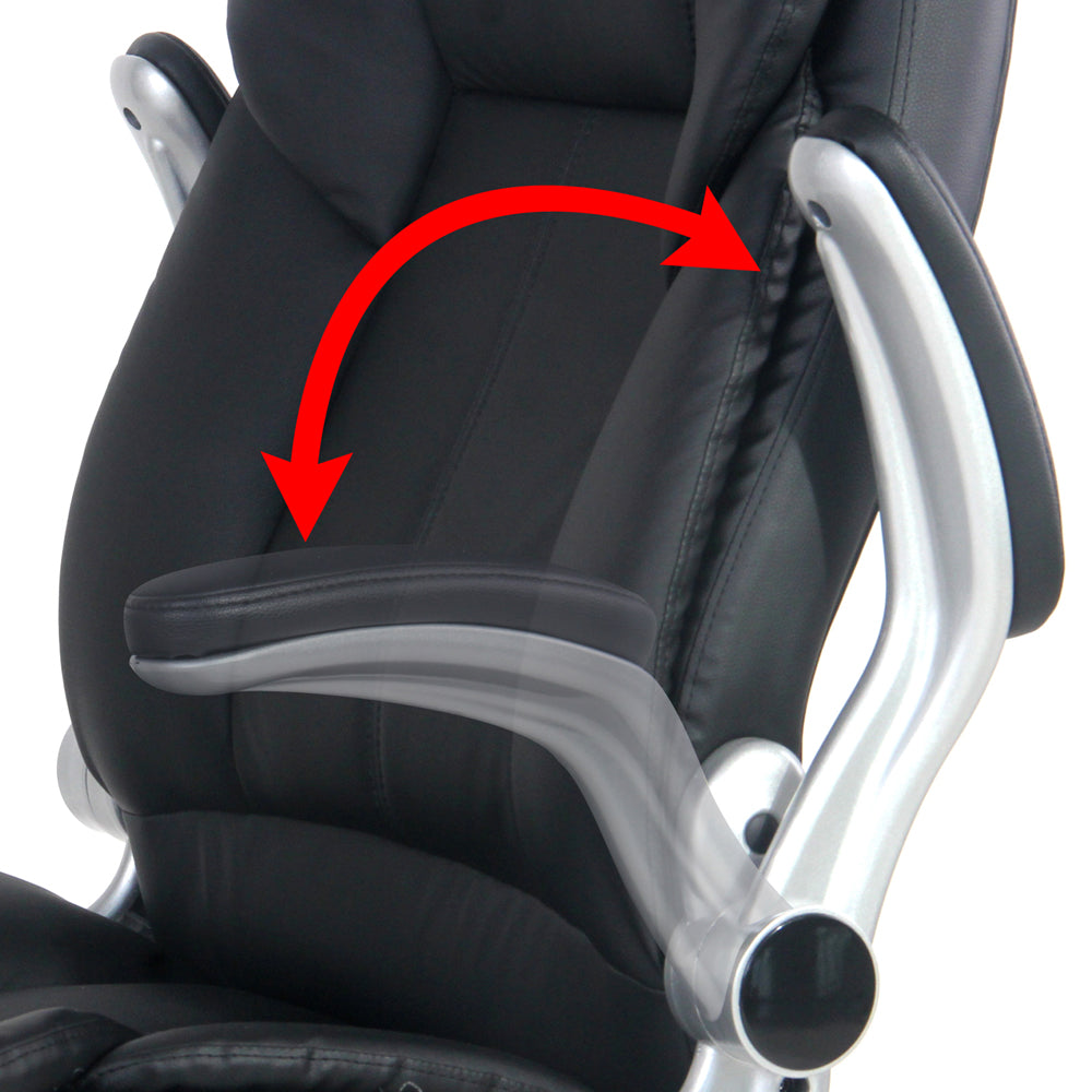 Black Artiss 8-point massage office chair with PU leather, ergonomic design, and adjustable features for comfortable seating.