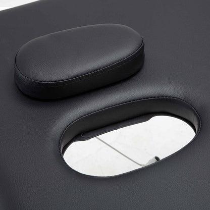 Black Hlpmedical Zenses massage table, 75cm portable aluminium beauty bed with 2 fold design for relaxation and therapy sessions.
