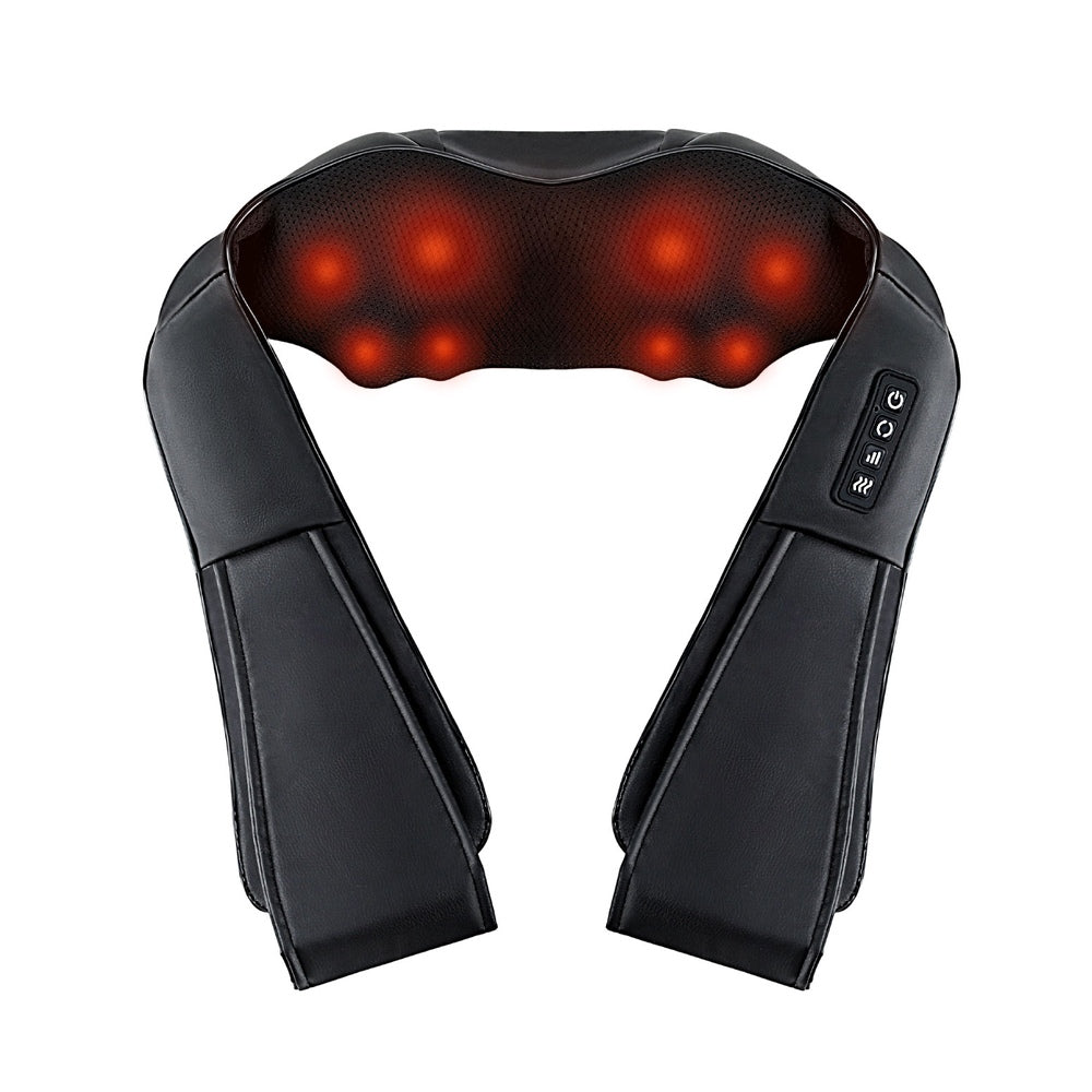 Hlpmedical Livemor 8 massage nodes heated neck massager with black design for muscle relaxation and pain relief.