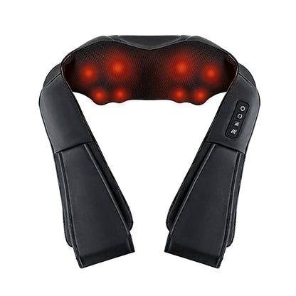 Hlpmedical Livemor 8 massage nodes heated neck massager with black design for muscle relaxation and pain relief.