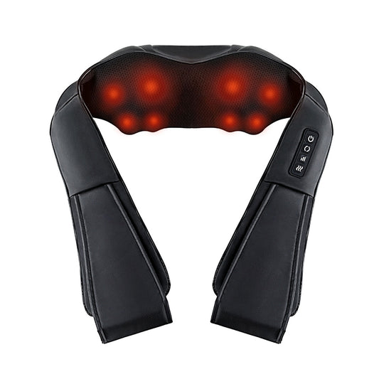 Hlpmedical Livemor 8 massage nodes heated neck massager with black design for muscle relaxation and pain relief.