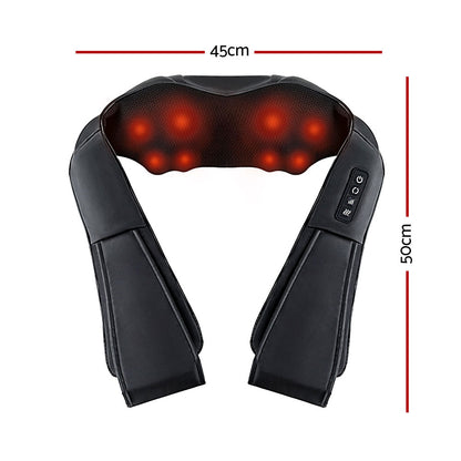 Hlpmedical Livemor 8 massage nodes neck massager with heating feature, black color, designed for relaxation and muscle relief.