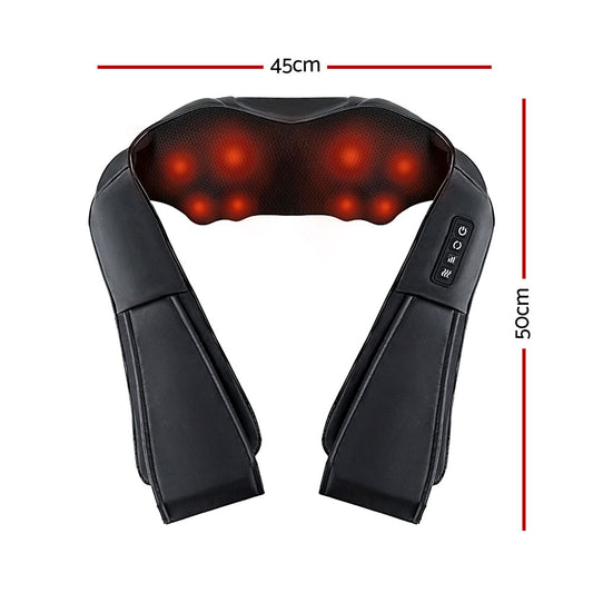Hlpmedical Livemor 8 massage nodes neck massager with heating feature, black color, designed for relaxation and muscle relief.