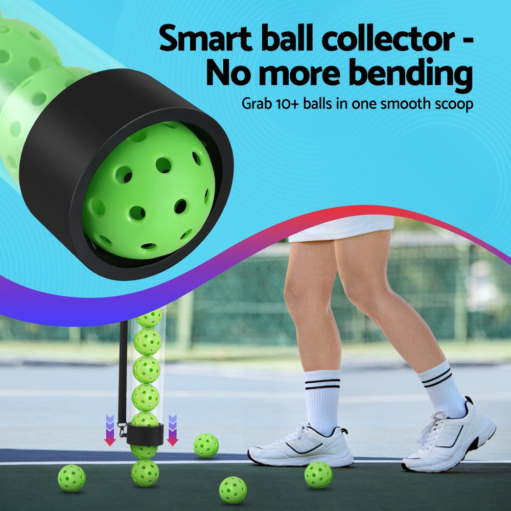 Everfit 12-piece pickleball collector set with multi-ball retriever, portable storage, and adjustable strap for racquet sports.