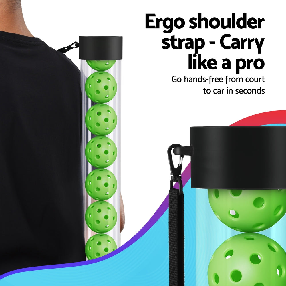 Everfit 12-piece pickleball collector set with multi-ball retriever and portable storage, featuring adjustable strap for easy transport.