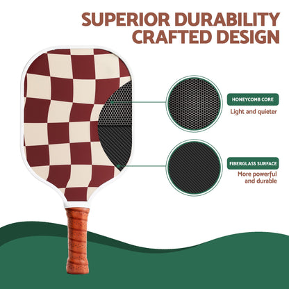 Everfit pickleball paddle set with fibreglass racquets and honeycomb core, shown with carrying bag in brown.