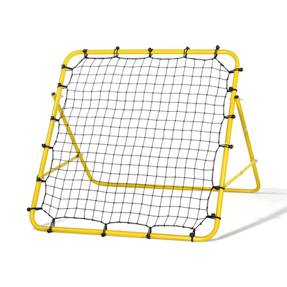Everfit yellow soccer rebounder net for sports training, used for practicing football and soccer skills.