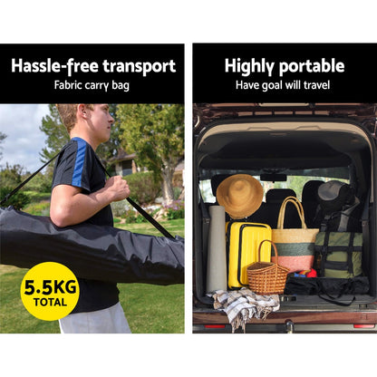Hlpmedical Everfit 3.6m portable soccer goal net for training and rebound practice, lightweight and durable for ball sports.