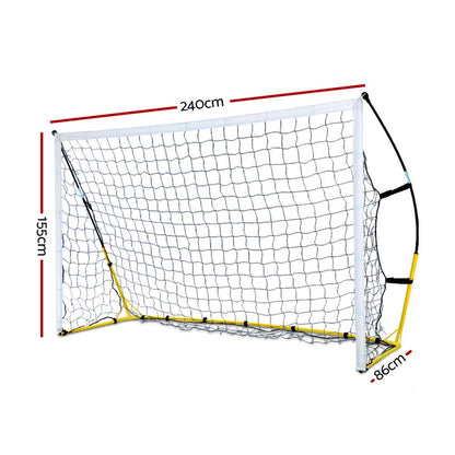Everfit 2.4m portable soccer goal net with rebounder for sports training, designed for ball sports and soccer practice.