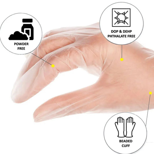 PRO-VAL ECO CLEAR – VINYL DISPOSABLE GLOVE 1000 Pcs