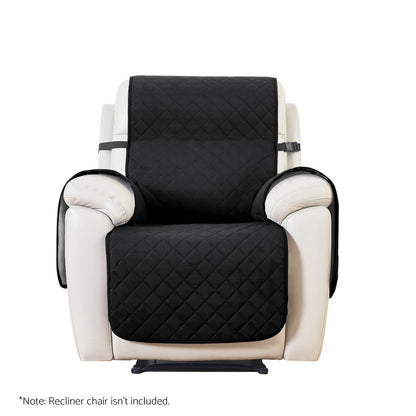 Black Artiss recliner chair cover by Hlpmedical, water-resistant fabric, protects arm chairs and recliners from spills and stains.