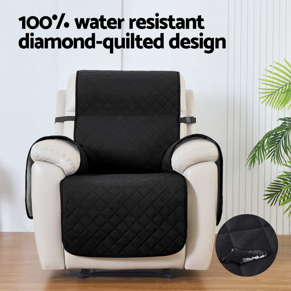 Black Artiss recliner chair cover, water-resistant fabric for arm chairs and recliners, designed by Hlpmedical.