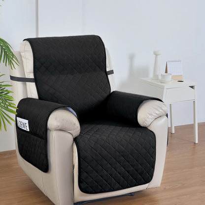 Black Artiss recliner chair cover by Hlpmedical, water-resistant fabric, protects arm chairs and recliners from spills and stains.