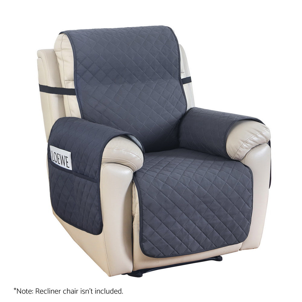 Water-resistant grey Artiss recliner chair cover by Hlpmedical, protecting arm chairs and recliners from spills and stains.