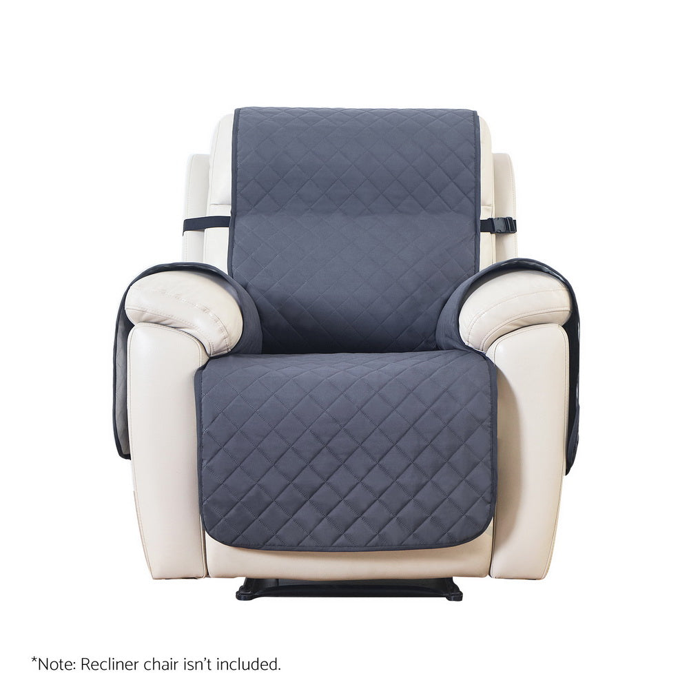 Water-resistant grey Artiss recliner chair cover by Hlpmedical, designed to protect arm chairs and recliners from spills and stains.