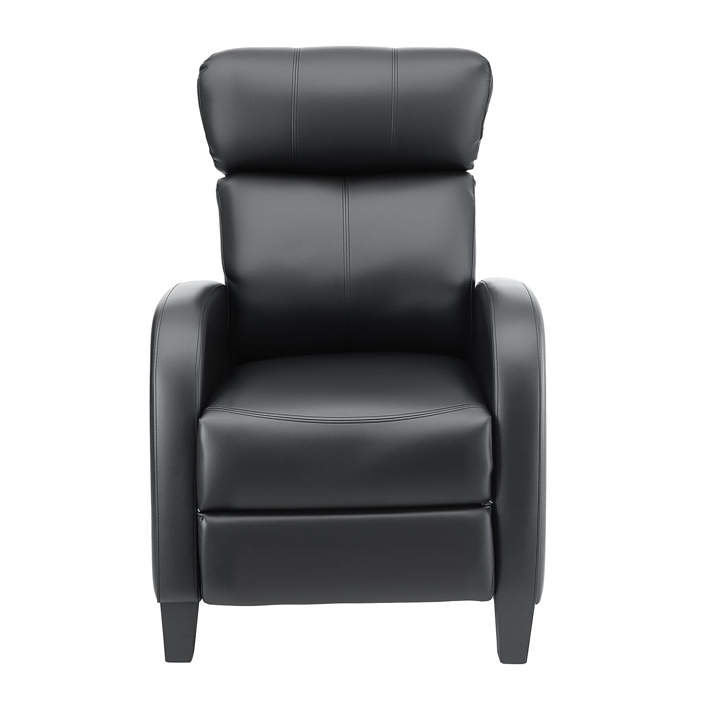 Black Artiss massage recliner chair for adults, upholstered in PU leather, featuring a small, comfortable armchair design.