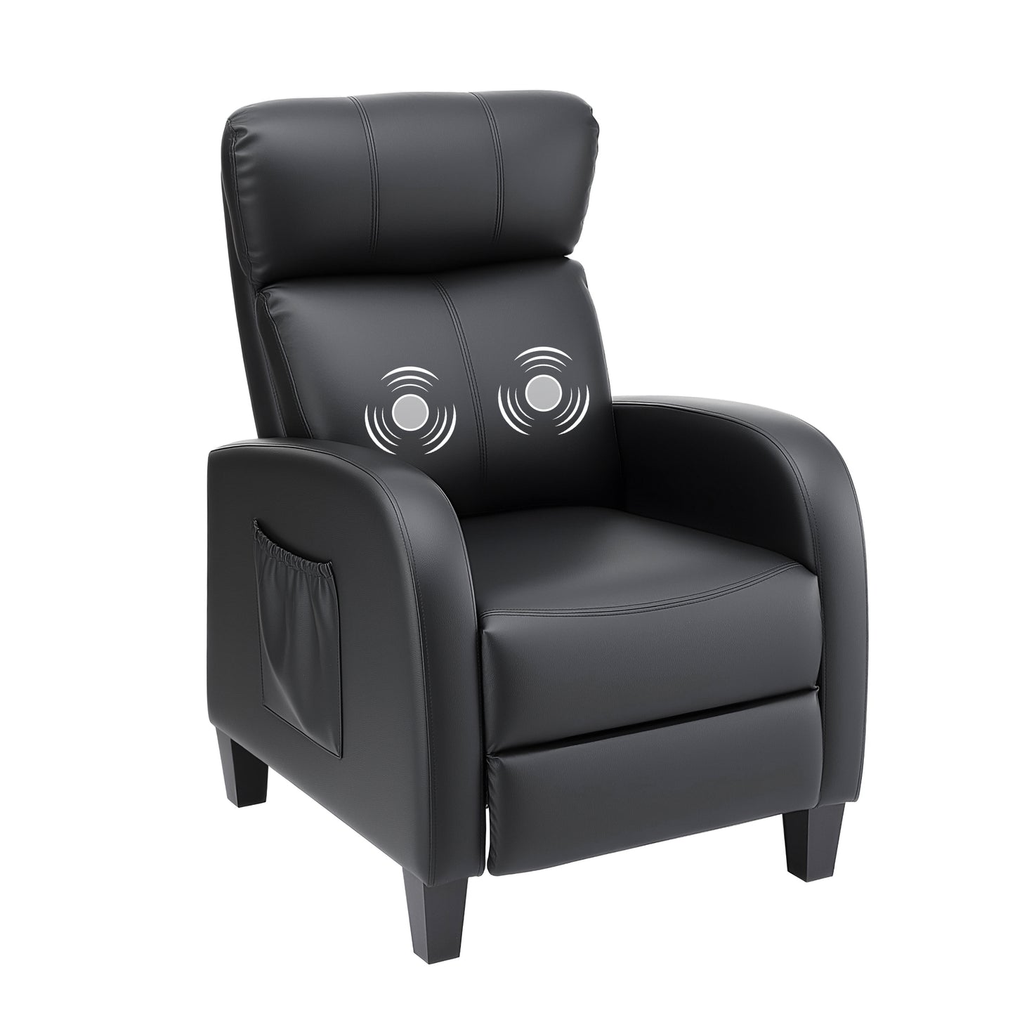 Black Artiss massage recliner chair for adults, featuring plush PU leather and a comfortable armchair design.
