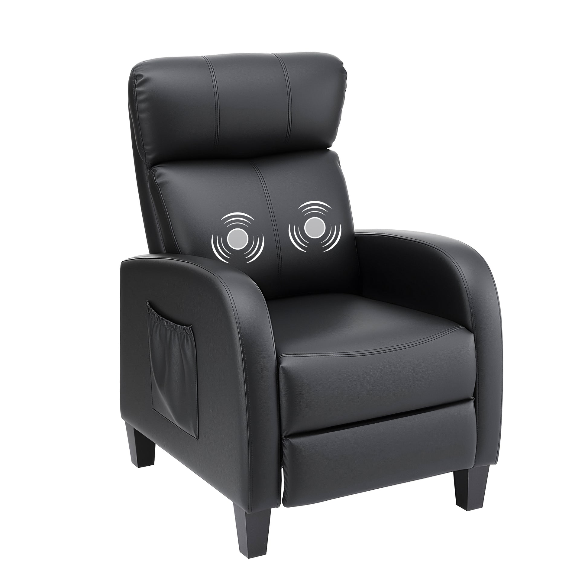 Black Artiss massage recliner chair for adults, featuring plush PU leather and a comfortable armchair design.